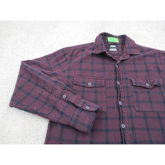 Nike Shirt Men Small Red Blue Flannel Plaid Cotton Skater Casual Button Up - Picture 3 of 10